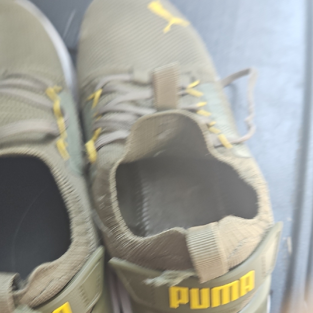 Puma Khaki and Yellow Athletic Shoes - Picture 7 of 7